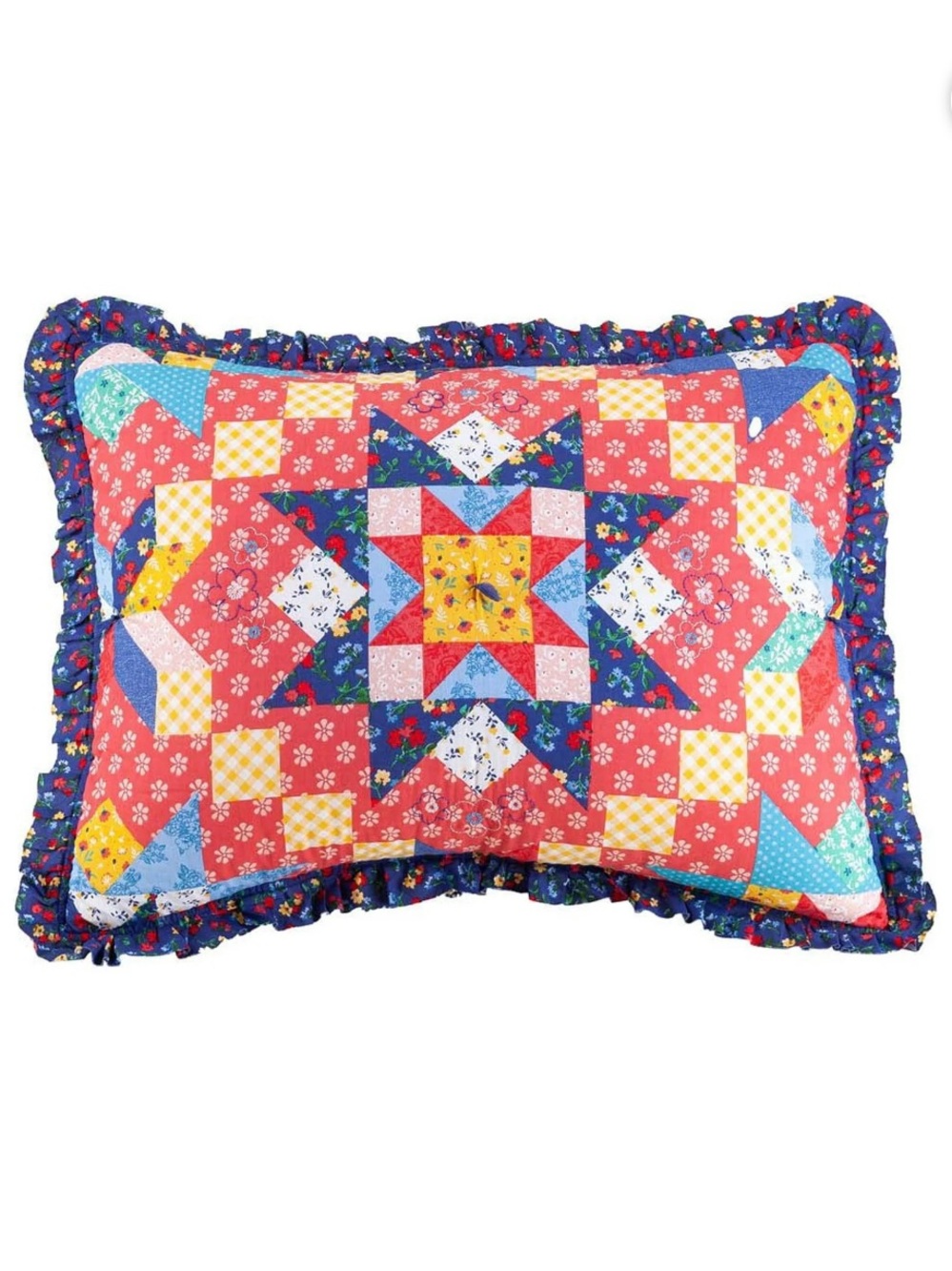 The Pioneer Woman Multi-Color Starlight Patchwork 2-Piece Cotton King Sham Set